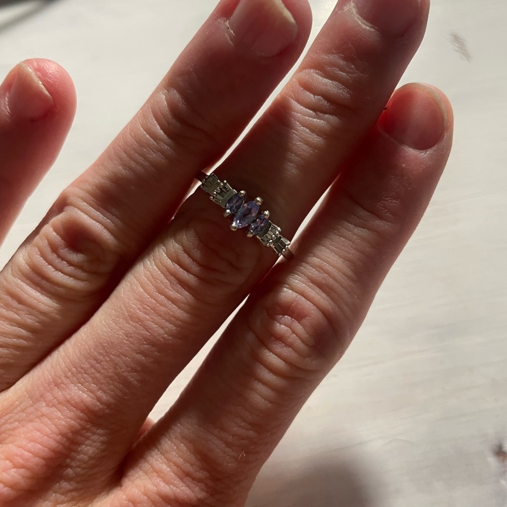 Sterling silver 14k tanzanite stone ring